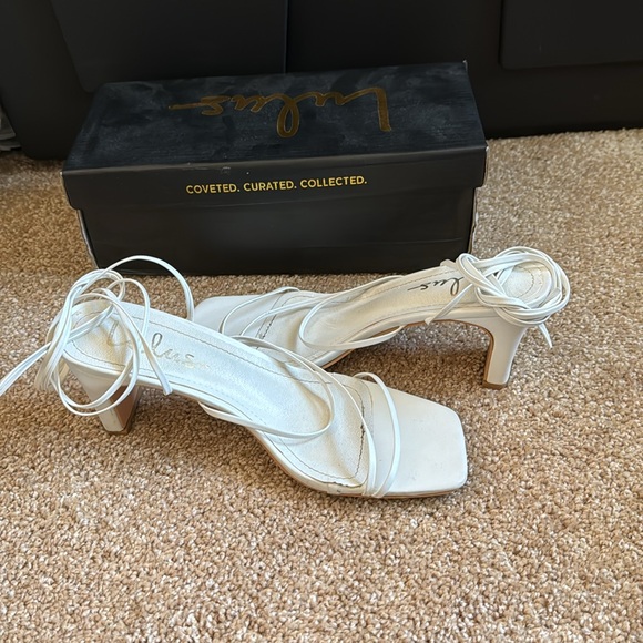 Lulus Aliah White Lace-Up High Heel Sandals - Picture 3 of 4